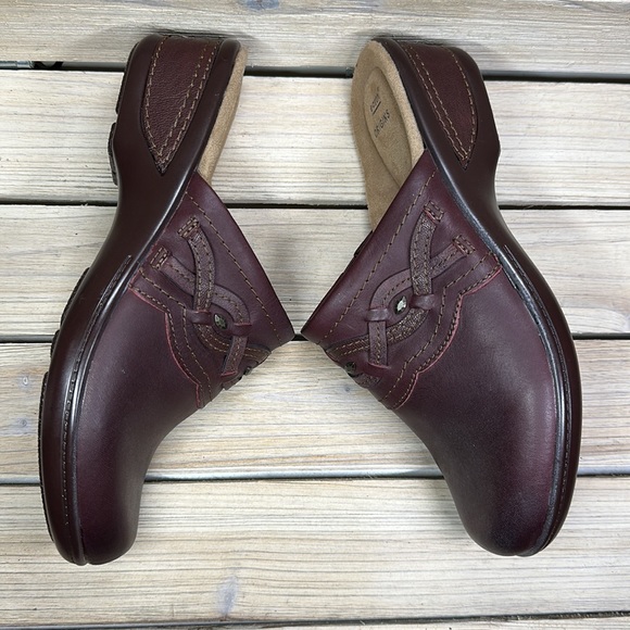 Earth Origins Jackal Janice Leather Mules - Like New Condition! Size 8M Merlot - Picture 4 of 8